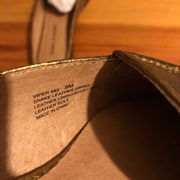 Marc Alpert Bronze Snakeskin Loafer Flats, NWB, 8 - Picture 4 of 10